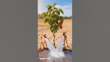 The deer saved the litchi tree from drying up by seeing water #ai #tree #save #plants #water