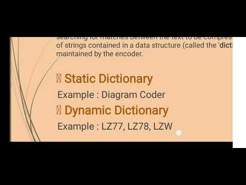 Dictionary Coding - Diagram Coding of Static Dictionary
