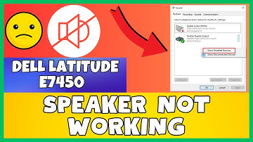 Sound And speaker Not Working Dell latitude E7450
