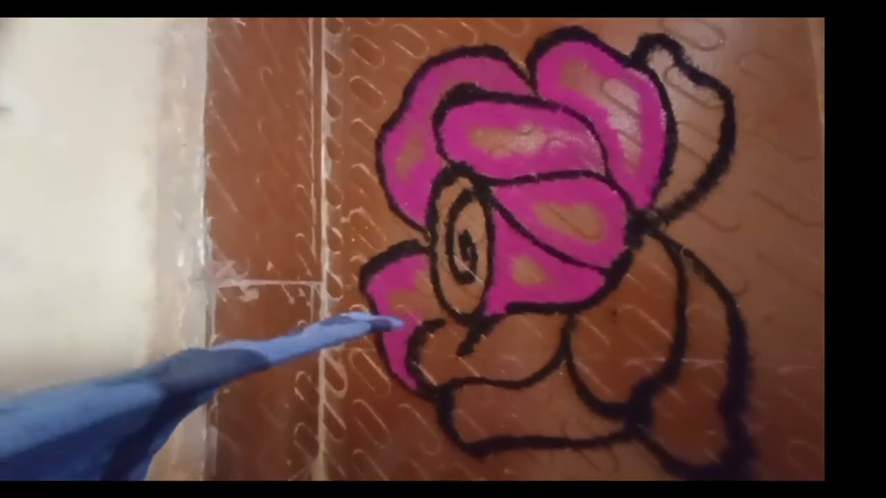 Hd rose 🌹 rangoli design step by 🪜❤️ you will definitely do it 💞