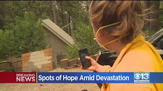 CBS13 Crew Showing Grizzly Flats Residents Shots Of Their Homes Or What's Left Of Them