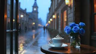 Rain and Piano Café Sunset ☕ Relax Music for Sweet Dreams & Serenity