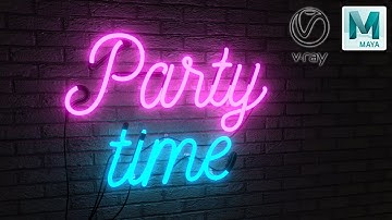 Maya + Vray 5 | Create Neon Light using VRay Mesh Light and Bloom Glare effect in VFB "Lens effects"