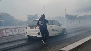 honda jazz azc drag 402M. สนามคลอง 5 เทส ๆ