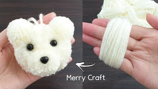 Easy Pom Pom Teddy Bear Making with Fingers - Amazing Woolen Craft Idea -How to Make Teddy Bear -DIY screenshot 5