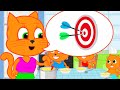 Cats Family in English - Darts Choose Lunch Cartoon for Kids