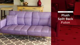 Mainstays Entertainment Center Bundle for TVs up to 55;, Multiple Finishes Plush Linen Tufted Split-Back Futon