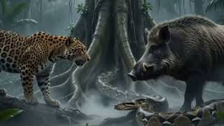 The Final Jungle Battle: Leopard vs Wild Boar vs Giant Python — The Deer’s Great Escape 