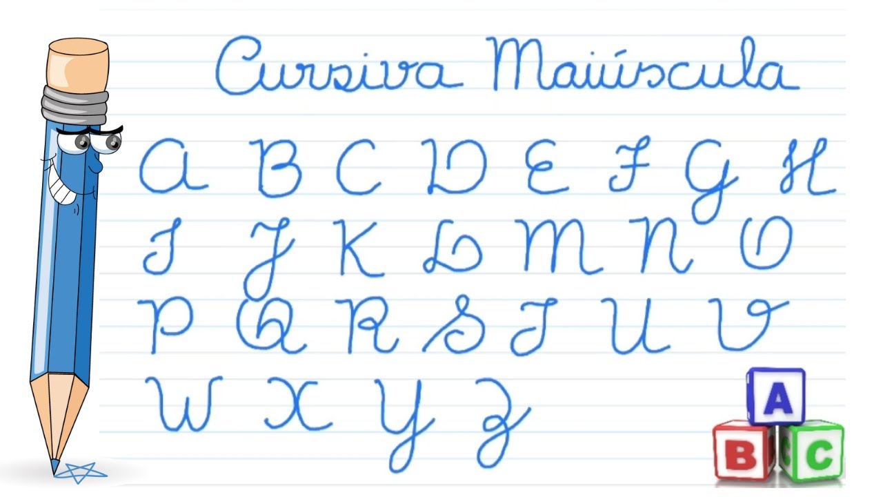 APRENDA A FAZER O ALFABETO MAIÚSCULO EM LETRA CURSIVA ...