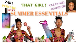 SUMMER ESSENTIALS | ZARA PERFUME REVIEW | CLEAN GIRL AESTHETIC | &#39;THAT&#39; GIRL | #summeressentials
