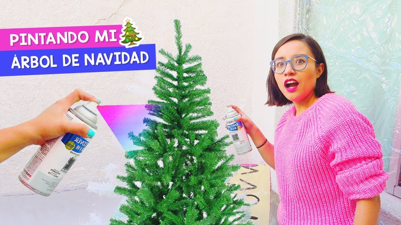 PINTANDO mi ÁRBOL DE NAVIDAD con SPRAY | Decorando para navidad ♥  Craftingeek Vlog - YouTube