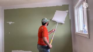 ROLLING Walls FAST. How to paint a wall in 59 seconds! Fast painting hacks. DIY house painting.