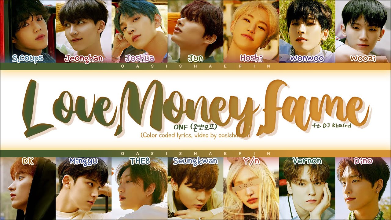 [KARAOKE] [SEVENTEEN 세븐틴] LOVE, MONEY, FAME ft. DJ Khaled : 14 members (You as member) Color Coded
