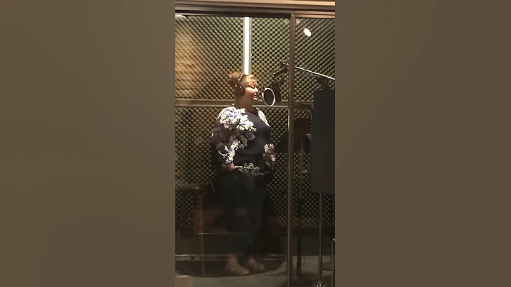 Renee Davidson at Hilltop Studio recording vocals ...