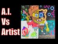 Ai vs pro artist  drawing spongebob in 4 different styles  sticky art