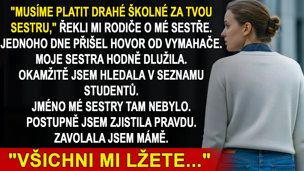 Rodiče mi řekli, že sestra studuje drahé umění v Praze, ale o dva dny později mi volal její vymahač.