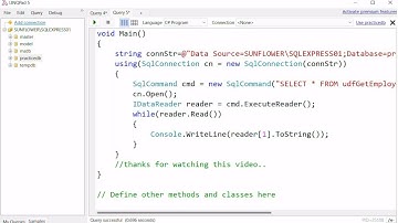 Calling SQL Server User Defined Function returning Table in C# ADO.NET (Code)