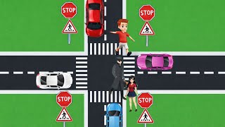 ⛔Stop Sign Rules and Pedestrian Priority Explained✅