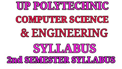 Up polytechnic computer science and engineering 2nd semester syllabus