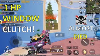 1 HP WINDOW CLUTCH! 😱 PUBG Mobile Best Close Range Fight | Livik 4.1 Update
