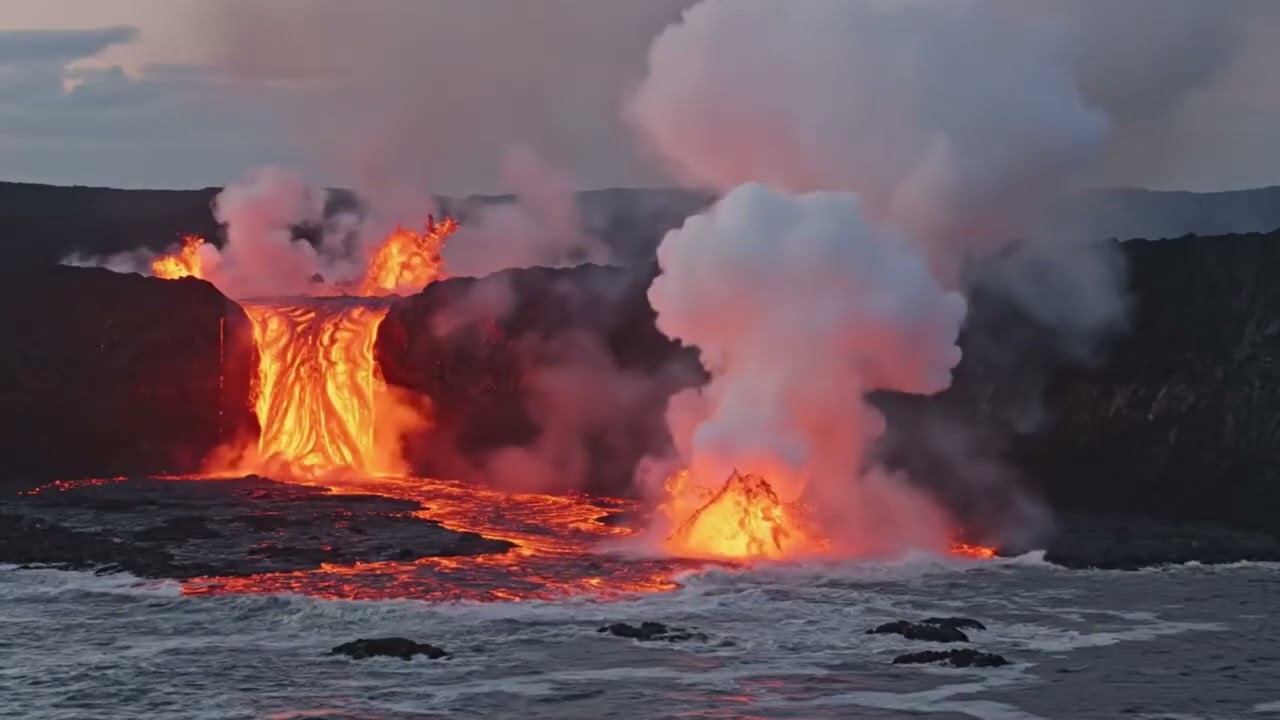 Molten Lava Collides With the Sea — What Happens Next Is Wild