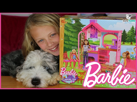 barbie camping fun cabin set