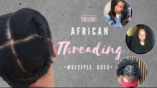 How to: African Hair Threading on Natural Hair/ Magodi / Benny & Betty | Vee Daisy