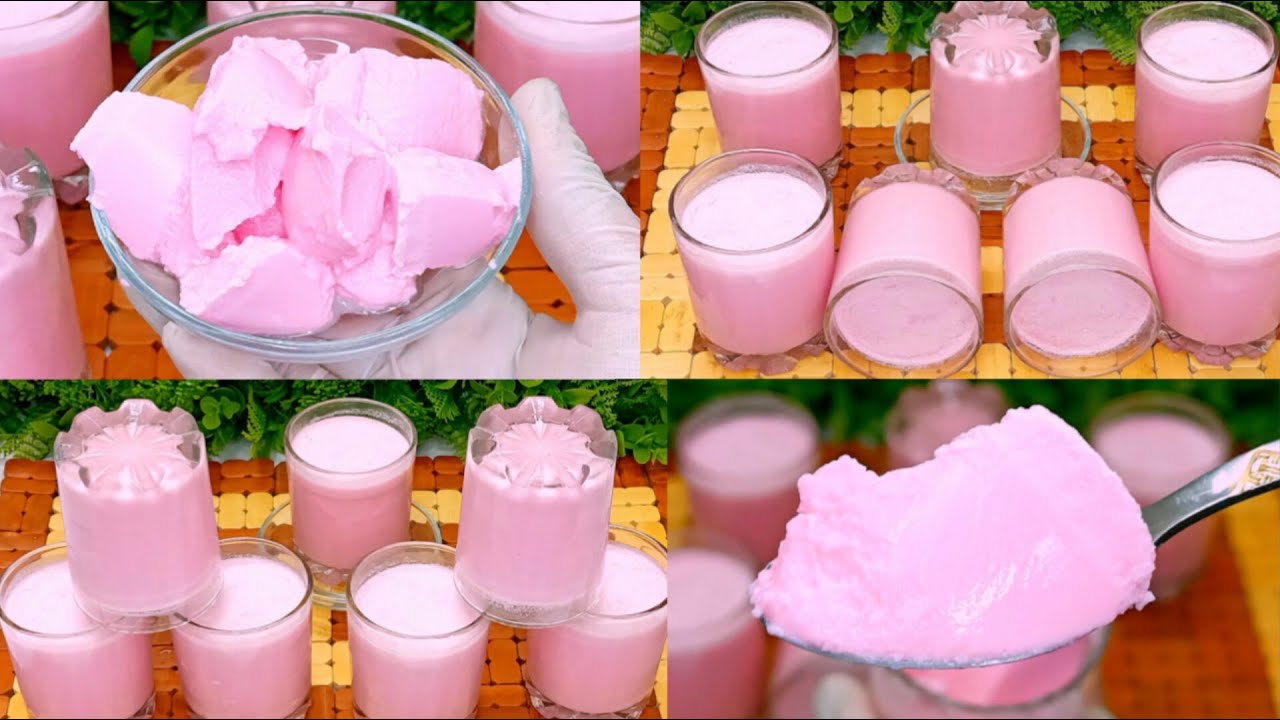 طريقة عمل الزبادى فى البيت ! زبادى بالفراولة فى 5 دقايق !  لسحور رمضان ! بطعم ولون احلى من الجاهز