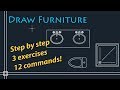 Autocad 2018 - How to draw furniture to floor plan