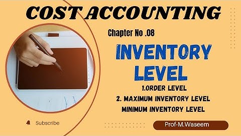 Inventory level | Cost Accounting chapter no 8 | Question no 28 | Muhammad Waseem