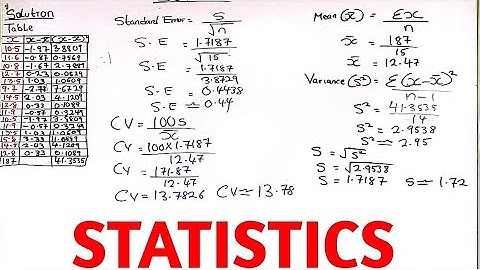 How to Calculate Mean, Variance, Standard Deviation, Standard Error and Coefficient of Variation.