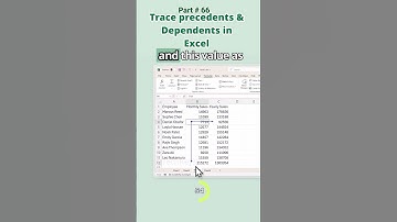 Trace precedents & Dependents in Excel Part 66