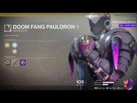 New Titan Exotic Unlocked! - Doomfang Pauldron - Destiny 2 games people play