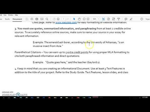 Informational Project Guidelines