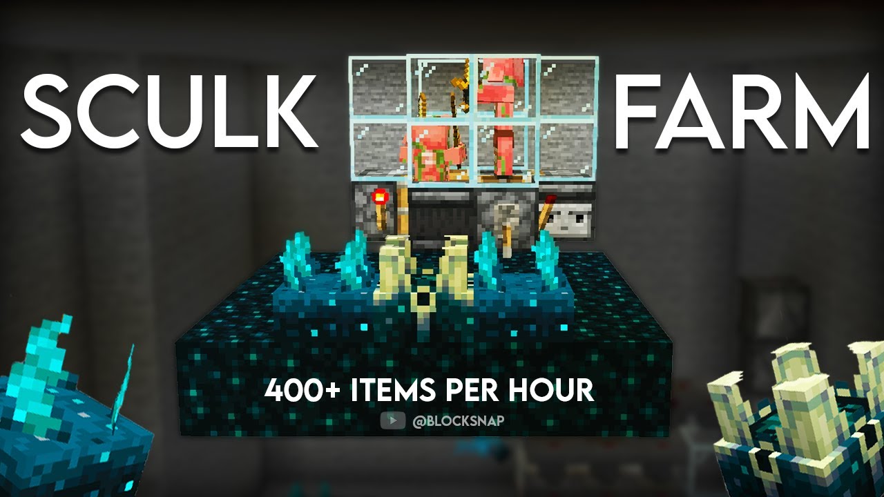 Simple Sculk Sensor and Shrieker Farm in Minecraft Bedrock 1.19 YouTube