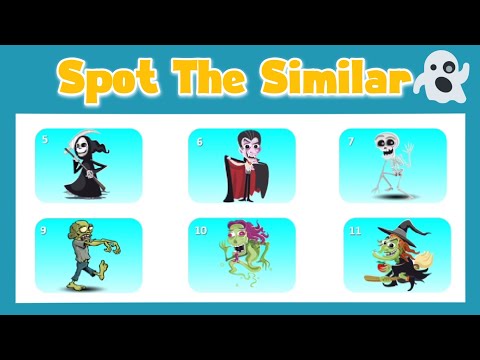 Spot The Similar | Find 2 Identical Images | Visual Memory Game | Halloween Special