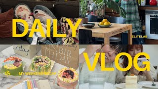 EN/Vlog - a day in my life: working vlog /visit Ahomehouse/DIY cake #elitelab_