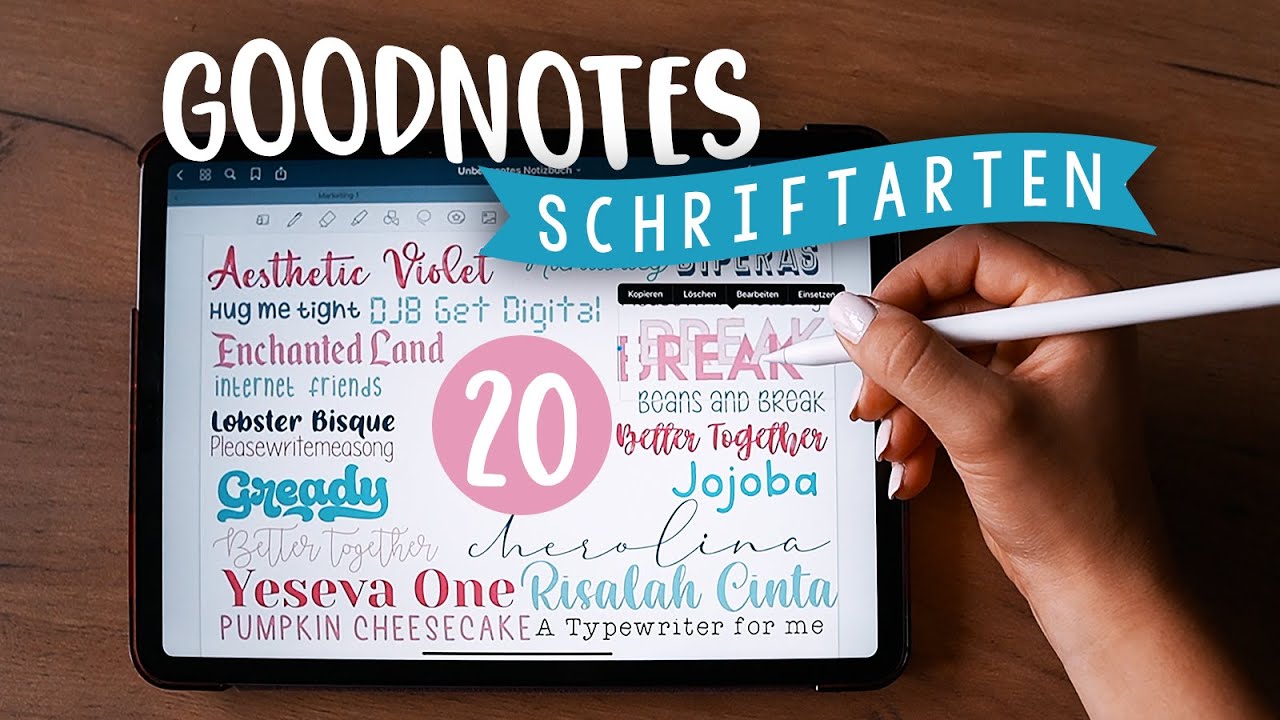 Update Die 20 SCHÖNSTEN SCHRIFTARTEN für Goodnotes Lernblätter // JustSayEleanor (+ Tutorial )