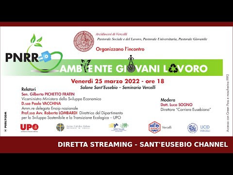 PNRR - AMBIENTE, GIOVANI, LAVORO a cura dell'Arcidiocesi di Vercelli