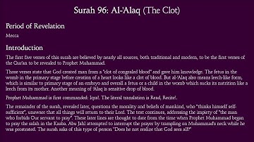 Surat Al-alaq ( The clot) - 96 سورة العلق      English Translation