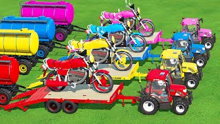 TRANSPORTING BIG HONDA MOTORS & TANKERS w/ SMALL RIGITRAC ! TRANSPORT FROM GARAGE TO GARAGE! FS22