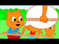 Familia de Gatos - Tira Y Afloja Dibujos Animados Para Niños
