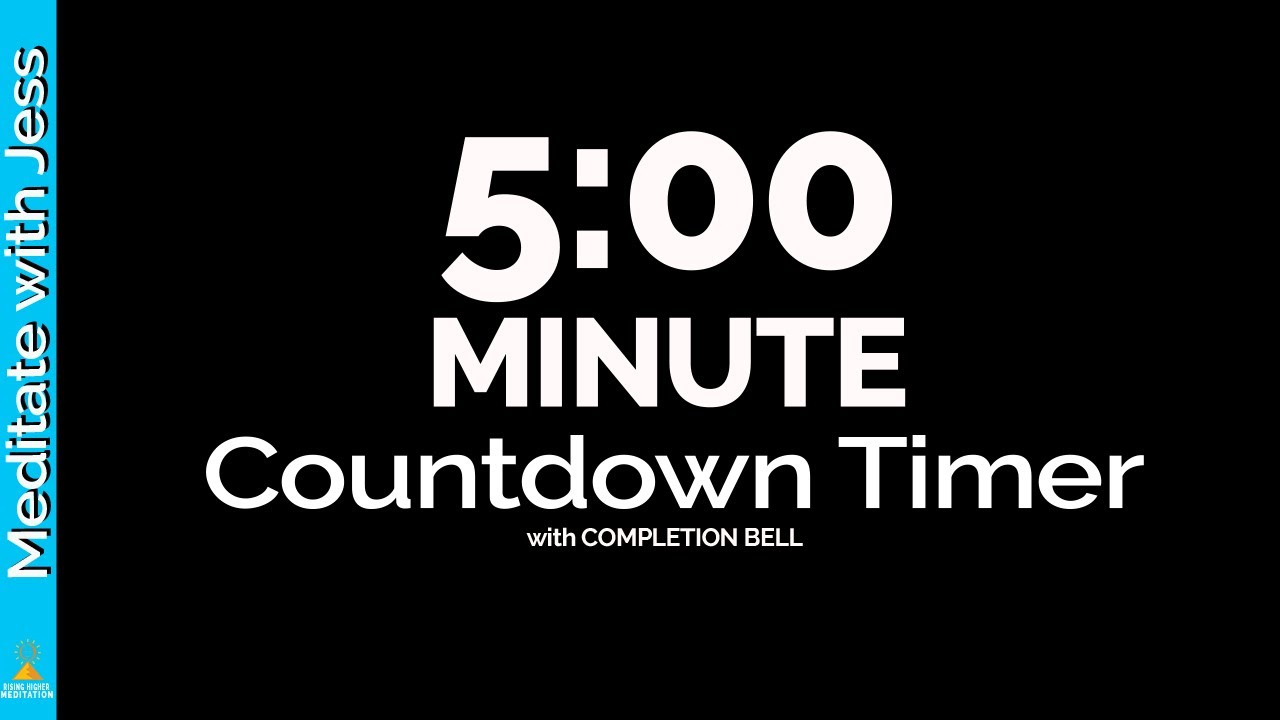5 Minute Timer | Count Down 5 Minutes | Black Screen Beginners ...