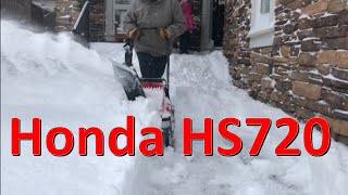 Honda HS720 vs. DEEP SNOW!  First snowblower use of the year