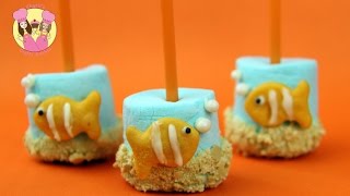 Nemo Marshmallow Pops - Clownfish Finding Nemo Aquarium Mallow Pops - Disney Pixar How To Baking