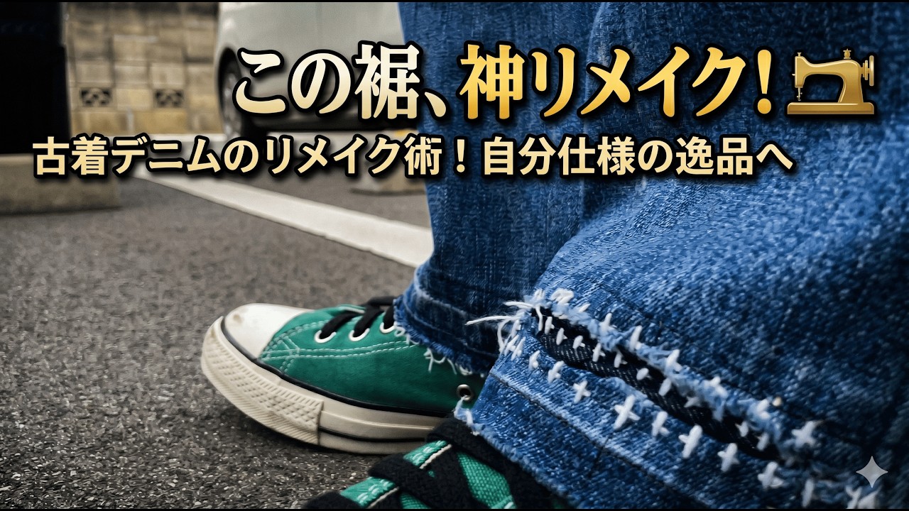 Sashiko embroidery] I tried remaking a pair of vintage Wrangler