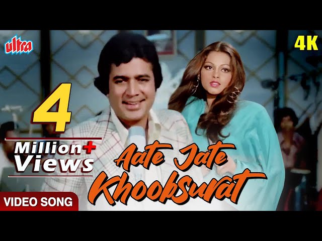 Aate Jate Khoobsurat Awara 4K Songs : Rajesh Khanna-Kishor Kumar | Anurodh | Retro Bollywood Classic class=