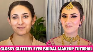 Glossy Glittery Eyes Bridal Makeup MINI TUTORIAL by @Sakshi Gupta Makeup Studio & Academy #YouTube screenshot 3