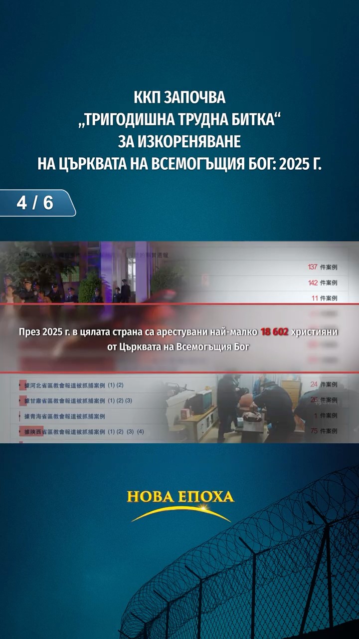 ККП започва „Тригодишна трудна битка“ за изкореняване на Църквата на Всемогъщия Бог: 2025 г. (4/6)