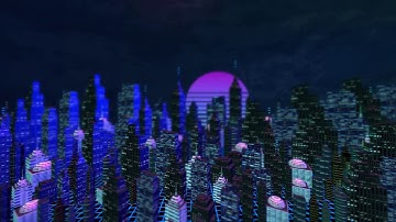 My first OpenGL Synthwave scene(blender3d)
